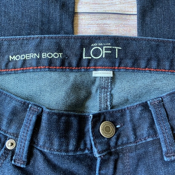 LOFT | Modern Bootcut Dark Wash Jeans. - Picture 3 of 11
